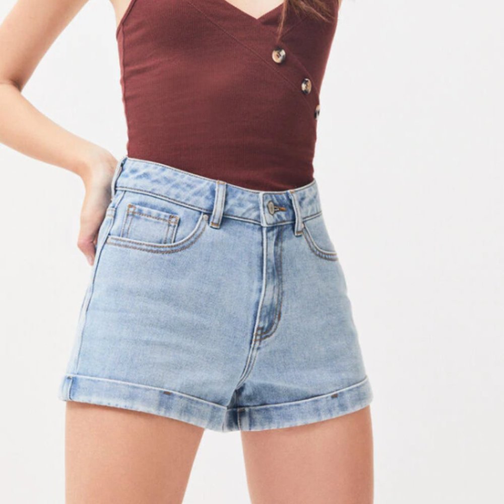 PacSun Amber Blue Denim Mom Shorts